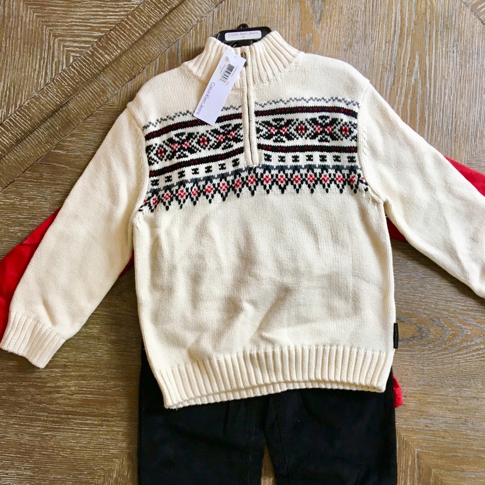 Calvin Klein Boy Corduroy Sweater Pant Set 2T 4T